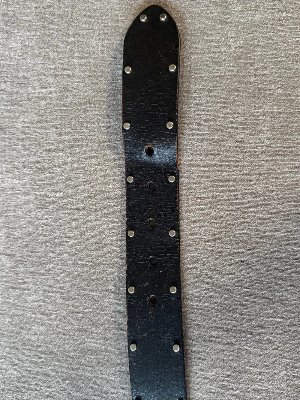 Harley Davidson Men's Silver Studded Black Leather Motorcycle Biker Belt Size 42